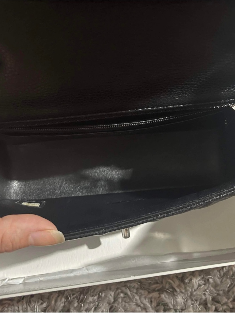 CHANEL Black Quilted Caviar Leather Mini Flap Crossbody - Picture 9 of 9